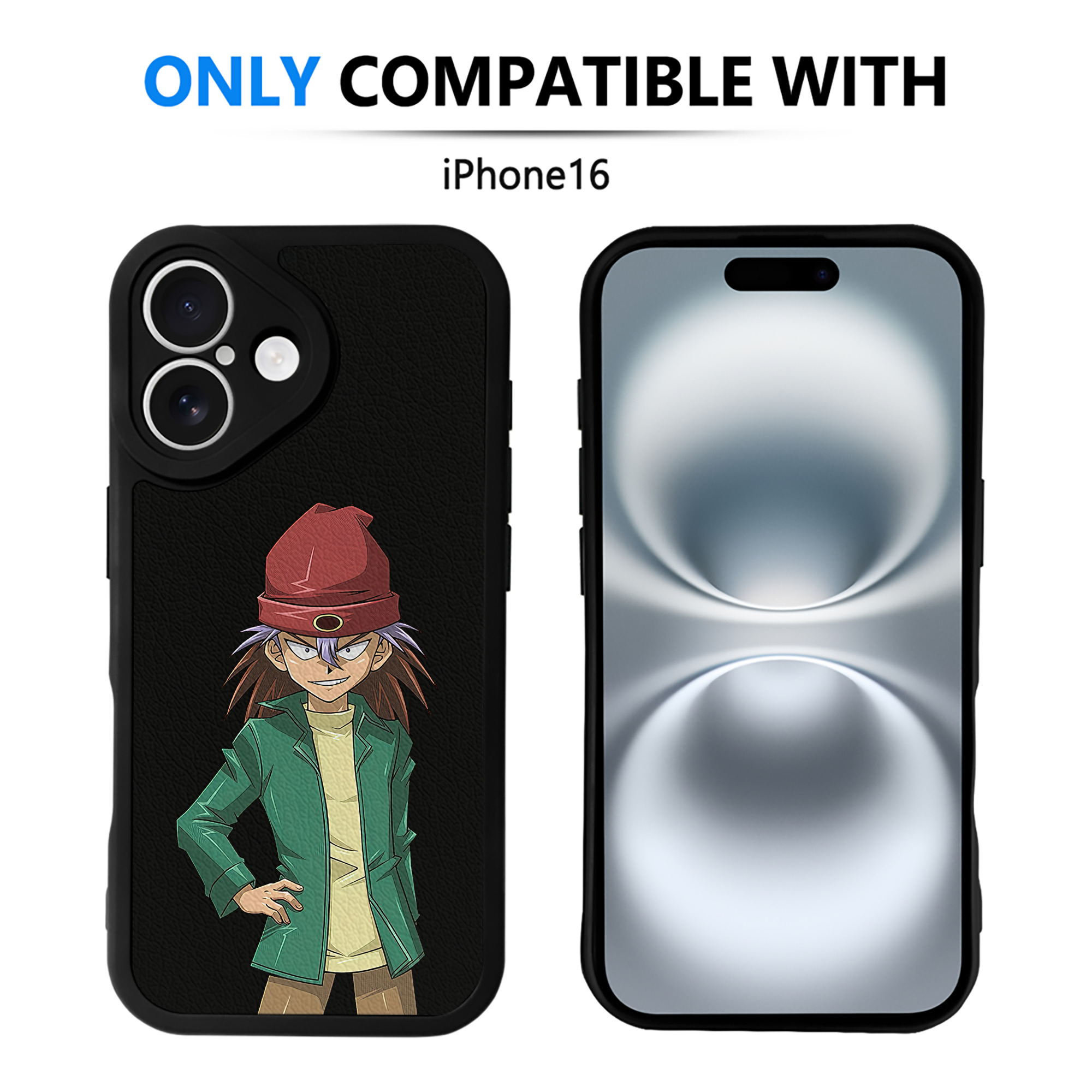 （画像用） 遊☆戯☆王 Yu-Gi-Oh! 【iPhone 16シリーズ対応】シリコンスマホケース（レザー調） 材質：シリコン